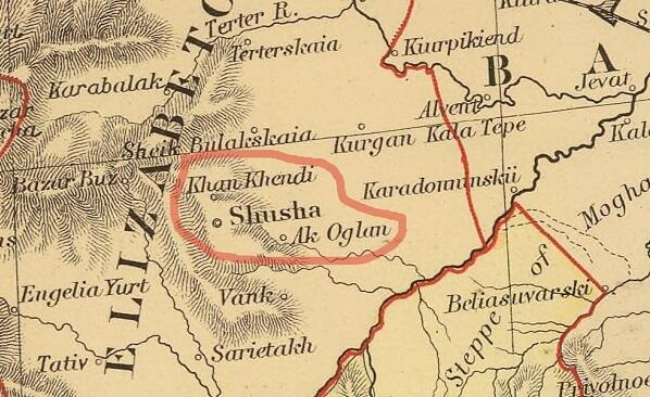  Stenfordun 1901-ci ilə aid xəritəsi: Xankəndi - Foto  