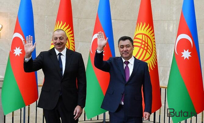  Japarov Füzuliyə getdi, Əliyev qarşıladı  