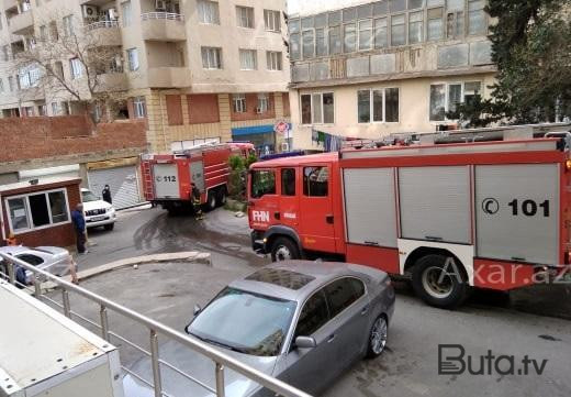  Bakıda binada yanğın: 27 nəfər təxliyə olundu - Video  