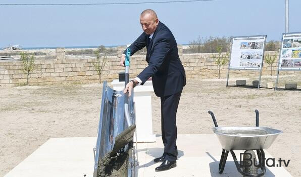  Prezident Zəngilanda yeni qəsəbənin təməlini qoydu  