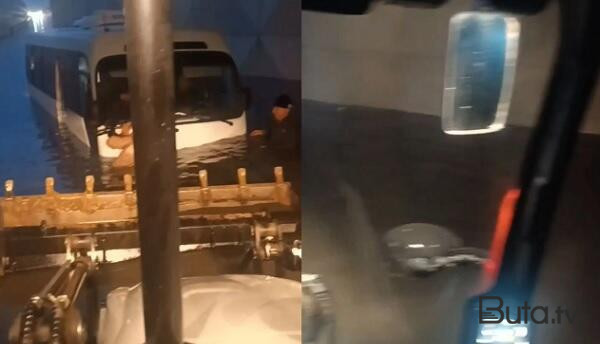 Mərdəkan tunelində sərnişin avtobusu batdı - Video  