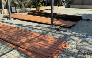 Parkda qanunsuz quraşdırılmış konstruksiya sökülür - Foto