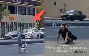 Yolun ortasında təhlükəli hərəkətlər etdilər - Valideynləri ilə polisə çağırıldılar - Video