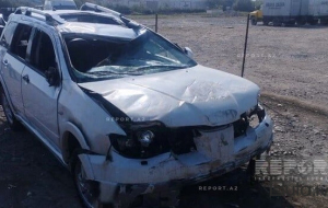 Bakıda nasaz avtomobil maşrut avtobusu ilə toqquşdu - Video