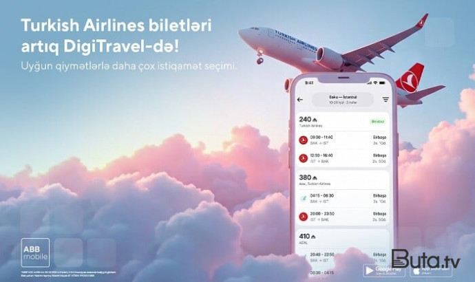  THY-yə biletlər DigiTravel-lə ABB mobile tətbiqində!  