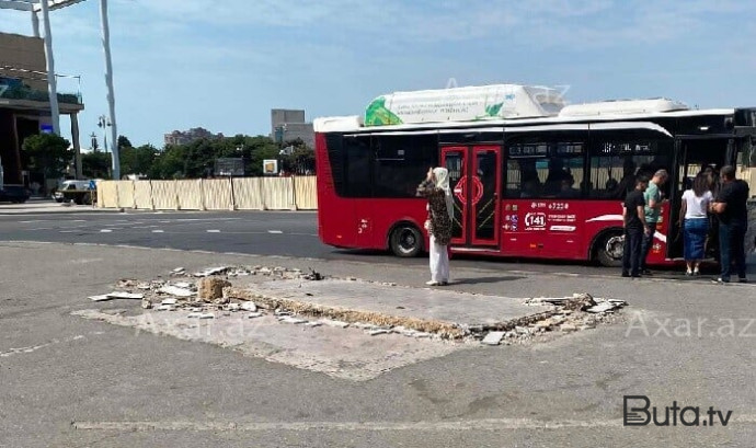  “Gənclik”dəki avtobus dayanacağı yoxa çıxdı – Foto  