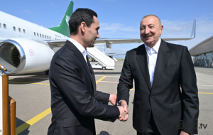 Prezident həmkarını Füzulidə qarşıladı - Fotolar