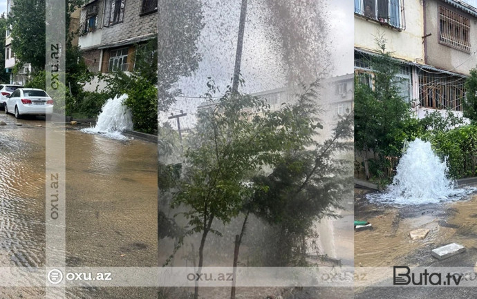  Həmin ərazidə su axıntısının qarşısı alındı - Video+Yenilənib  