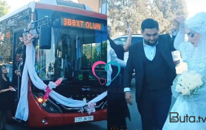 Həmin sürücünün toy maşını avtobus oldu - Video