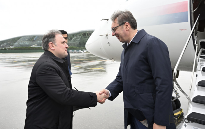  Aleksandar Vuçiç Azərbaycana gəldi - Fotolar  