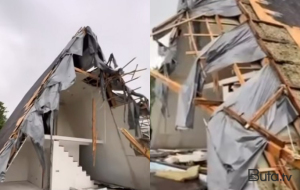 Tufan “A-frame” evi yerlə-yeksan etdi - Video