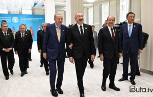 Əliyevlə Ərdoğan Bişkekdə qol-qola... - Video