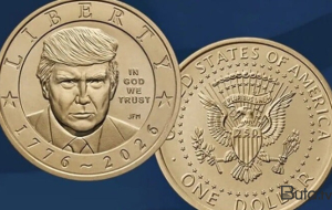 Trampın təsviri olan dollar sikkələr buraxıldı