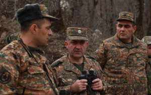 Erməni general sərhədə gəldi - Video