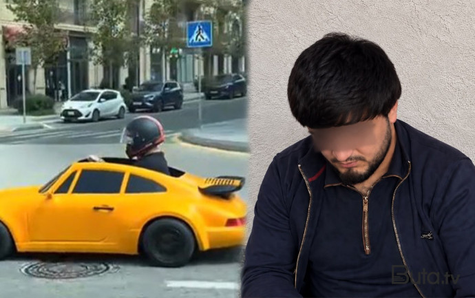  Oyuncaq maşınla yolda şütüdü, məsuliyyətə cəlb olundu - Video  