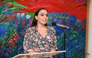 Leyla Əliyeva Madriddə ispanca çıxış etdi - Video